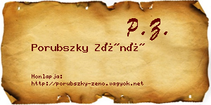 Porubszky Zénó névjegykártya